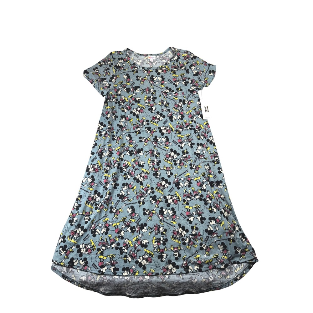 Lularoe Womens Carly Dress Medium Mickey Mouse Minnie‎ Mouse Disney Print NWT